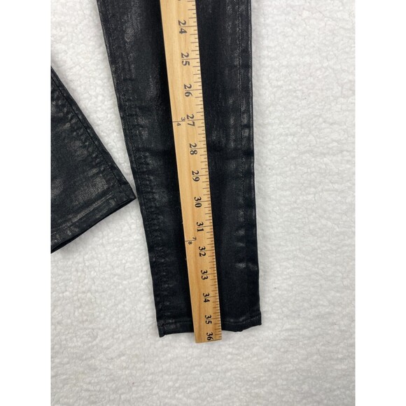 AllSaints Petrel Ashby Skinny‎ Jeans Women’s 25 Black Coated Denim Punk Style - Picture 5 of 10